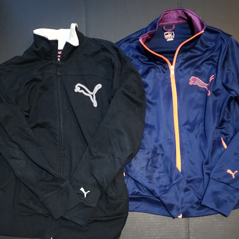 Puma Black and Navy Jackets with Logo Accents